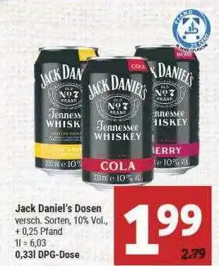 Marktkauf Jack daniel's dosen Angebot