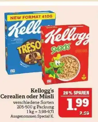 Marktkauf Kellogg's cerealien oder müsli Angebot