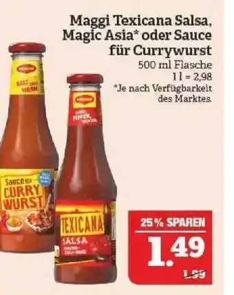 Marktkauf Maggi texicana salsa, magic asia oder sauce für currywurst Angebot