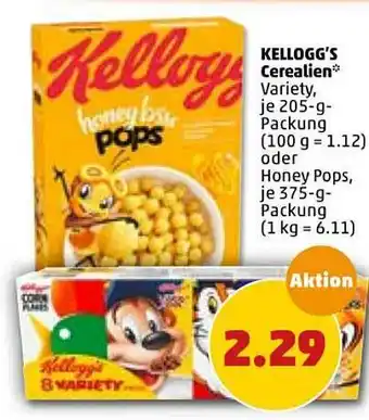 PENNY Kellogg's Cerealien 205g oder Honey Pops 375g Angebot