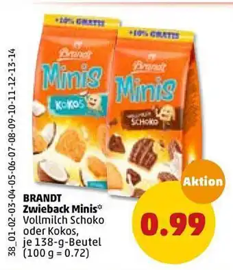 PENNY Brandt Zwieback Minis 138g Beutel Angebot