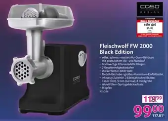 Selgros Caso Design Fleischwolf FW 2000 Black Edition Angebot