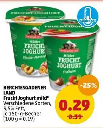 PENNY Berchtesgadener Land Frucht Joghurt Mild 150g Becher Angebot