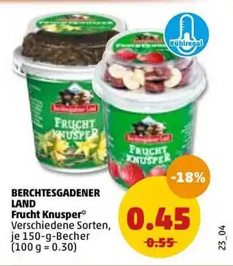 PENNY Berchtesgadener Land Frucht Knusper 150g Becher Angebot