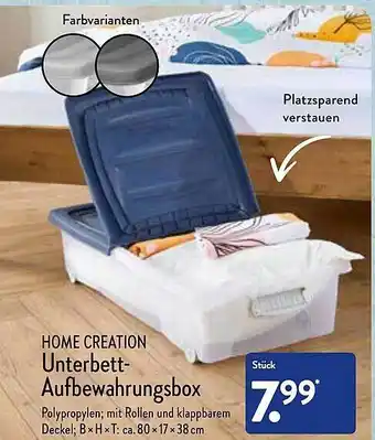 Aldi Nord Home creation unterbett-aufbewahrungsbox Angebot