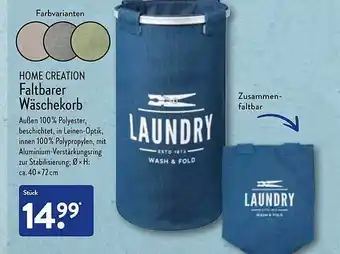 Aldi Nord Home creation faltbarer wäschekorb Angebot