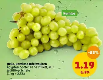 PENNY Helle, Kernlose Tafeltrauben 500g Angebot