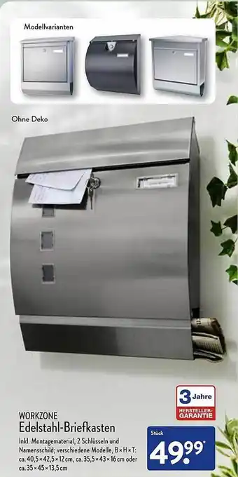 Aldi Nord Workzone edelstahl-briefkasten Angebot