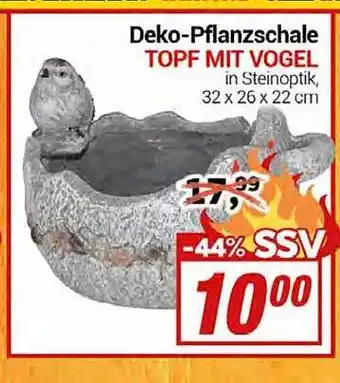 CENTERSHOP Deko-pflanzschale topf mit vogel Angebot