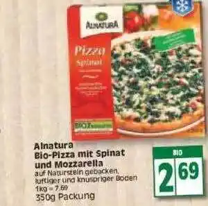 Edeka Alantura bio-pizza mit spinat und mozzarella Angebot