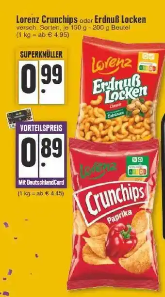 Edeka Lorenz crunchips oder erdnuß locken Angebot