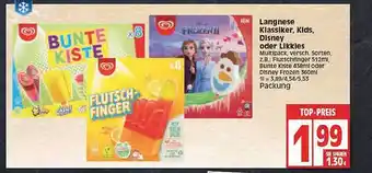 Edeka Frischemarkt Langnese klassiker, kids, disney oder likkies Angebot