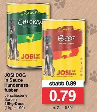 Famila Nord West Josi dog in sauce hundenass futter Angebot