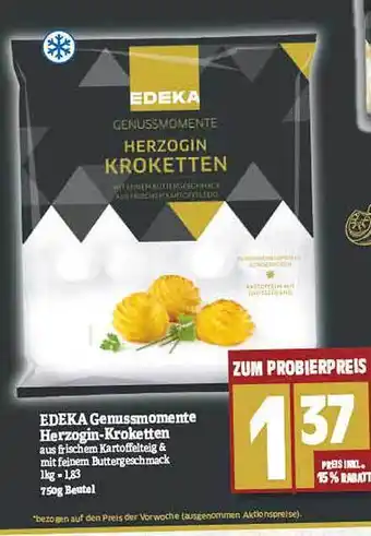 NP Discount Edeka genussmomente herzogin-kroketten Angebot