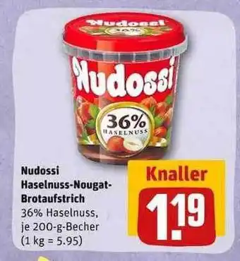 REWE Nudossi haselnuss-nougat-brotaufstrich Angebot