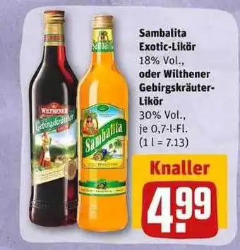 REWE Sambalita exotic-likör oder wilthener gebirgskräuter likör Angebot