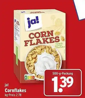 Wasgau Ja! cornflakes Angebot