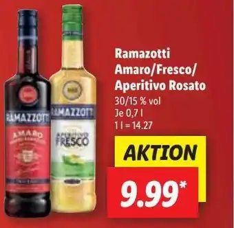 Lidl Ramazotti amaro oder fresco oder aperitivo rosato Angebot