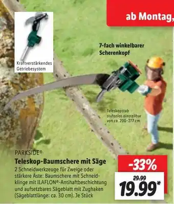 Lidl Parkside teleskop-baumschere mit säge Angebot