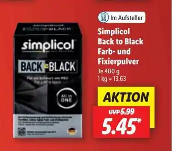 Lidl Simplicol back to black farb- und fixierpulver Angebot