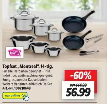 Lidl Gsw topfset montreal 14tlg Angebot