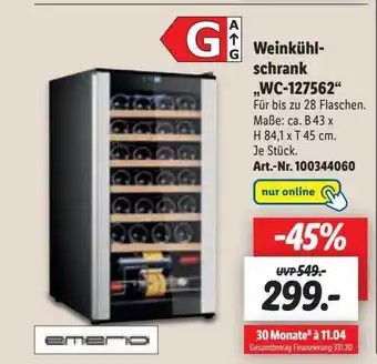 Lidl Emerio weinkühlschrank wc-127562 Angebot