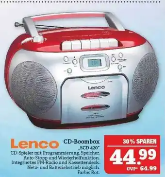 Marktkauf Lenco cd-boombox scd420 Angebot