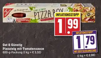 Edeka Neukauf Gut & Günstig Pizzateig mit Tomatensauce 600 g Packung Angebot