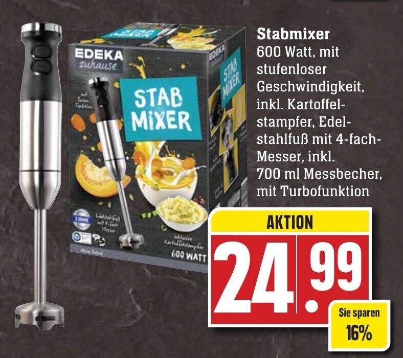 Edeka zuhause Stabmixer 600 Watt Angebot bei Edeka Neukauf