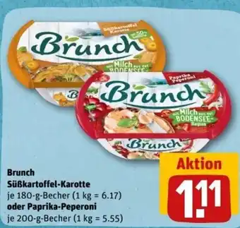 REWE Center Brunch Süẞkartoffel-Karotte 180-g-Becher oder Paprika-Peperoni 200-g-Becher Angebot