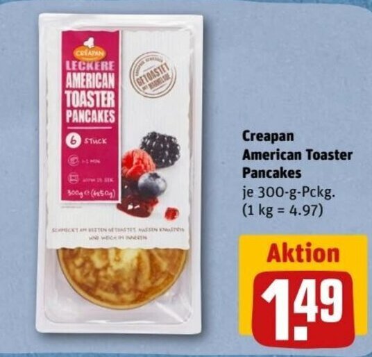 Creapan American Toaster Pancakes 300gPckg. Angebot bei REWE Center