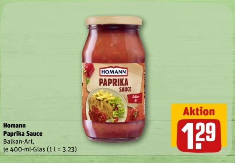 Homann Paprika Sauce 400mlGlas Angebot bei REWE Center