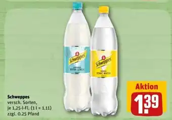 REWE Center Schweppes versch Sorten 1,25-l-Fl. Angebot