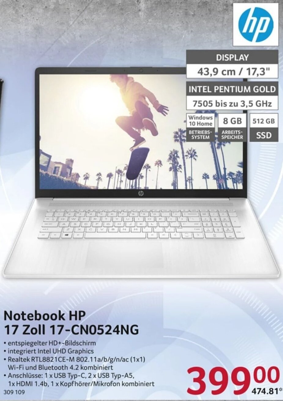 hp Notebook 17 Zoll 17cn0524ng Angebot bei Selgros