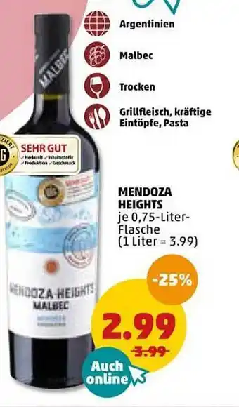 PENNY Mendoza Heights 0,75L Angebot