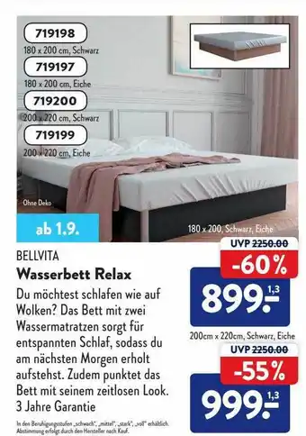 Aldi Süd Wasserbett relax bellvita Angebot