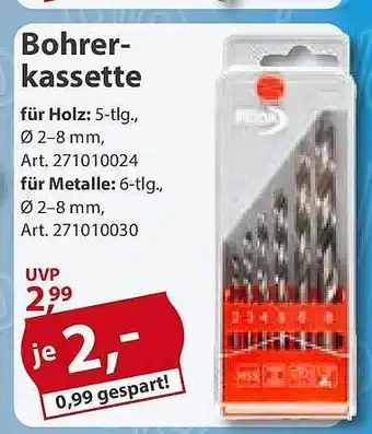 Sonderpreis Baumarkt Bohrerkassette Angebot