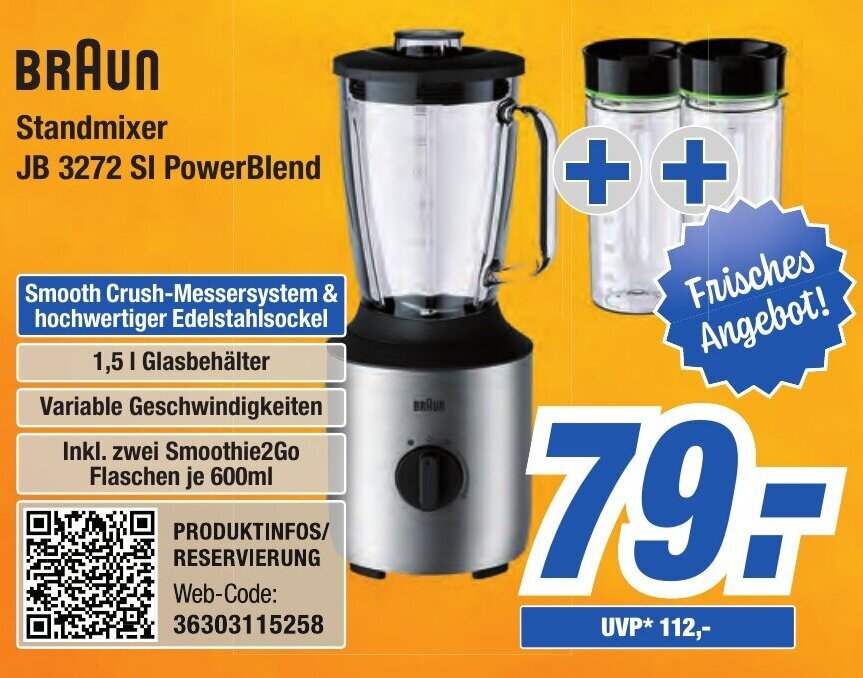 Braun Standmixer JB 3272 SI PowerBlend Angebot bei Expert Bening