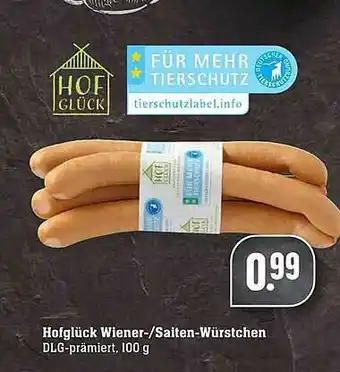 Scheck-in-Center Hofglück Wiener-saiten Würstchen 100g Angebot