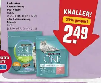 REWE Purina One Katzennahrung Dual Nature 750g Beutel Oder Bifensis 800g Beutel Angebot