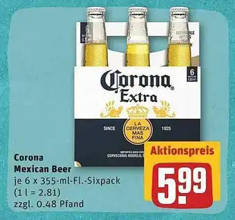 REWE Corona Mexican Beer 6x355ml Angebot