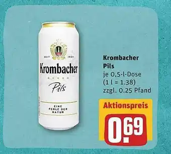 REWE Krombacher Pils 0,5L Angebot