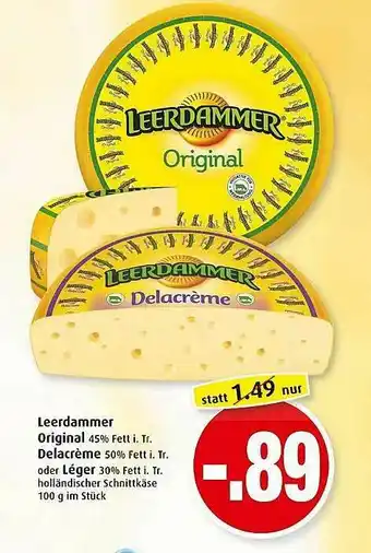 Markant Leerdammer Original, Delacrème Oder Léger 100g Angebot