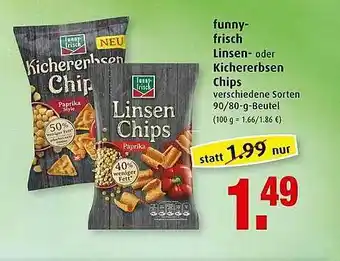 Markant Funny-frisch Linsen- Oder Kichererbsen Chips 90/80g Beutel Angebot