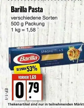 Edeka Frischemarkt Barilla Pasta 500g Angebot