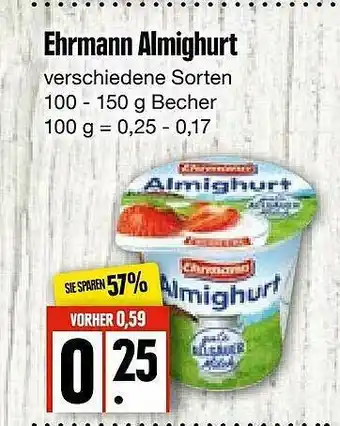 Edeka Frischemarkt Ehrmann Almighurt 100-150g Becher Angebot