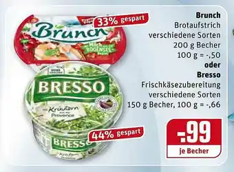 REWE Kaufpark Brunch 200g Becher Oder Bresso 150g Becher Angebot