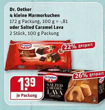 REWE Kaufpark Dr Oetker 4 Kleine Marmorkuchen 172g Oder Salted Caramel Lava 100g Angebot