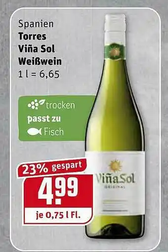 REWE Kaufpark Torres Viña Sol Weißwein 0,75L Angebot