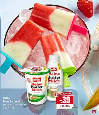 REWE Kaufpark Müller Reine Buttermilch 500g Angebot